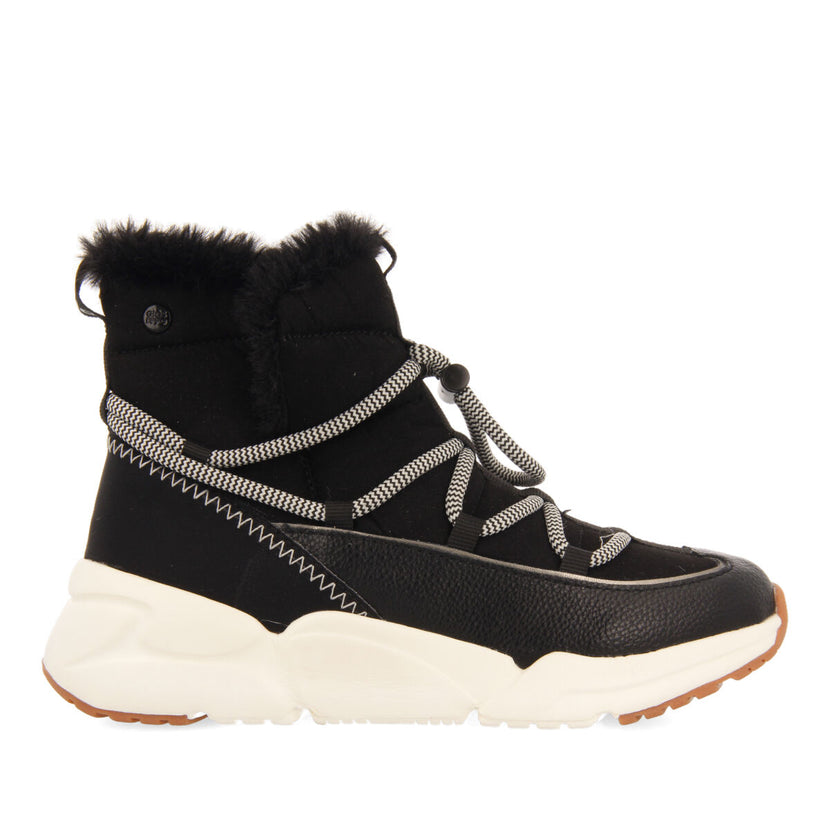 Sneakers tipo botín estilo après ski negras para niña y niño hainfeld