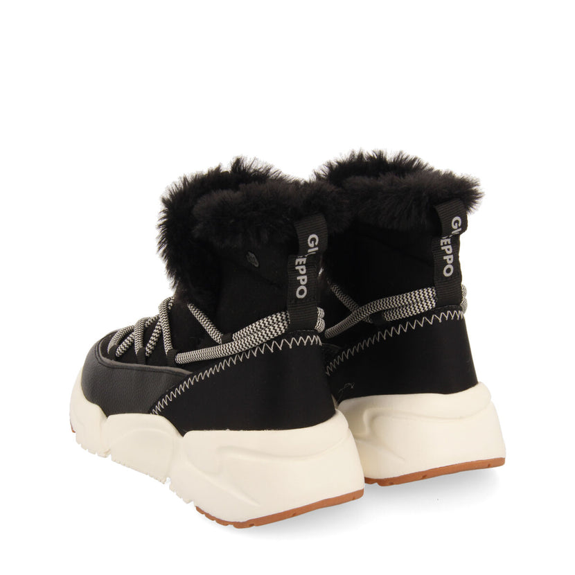 Sneakers tipo botín estilo après ski negras para niña y niño hainfeld