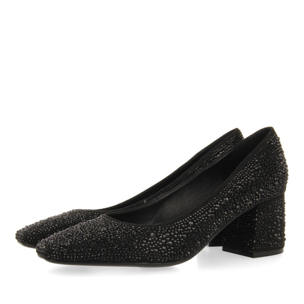 Zapatos de salón negros con detalle de cristales para mujer darnick
