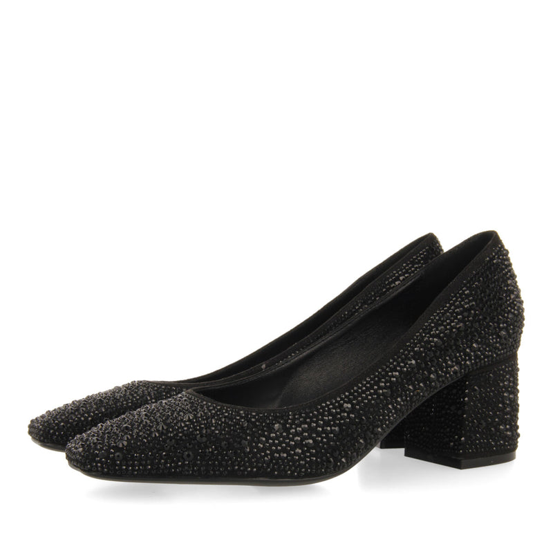 Zapatos de salón negros con detalle de cristales para mujer darnick