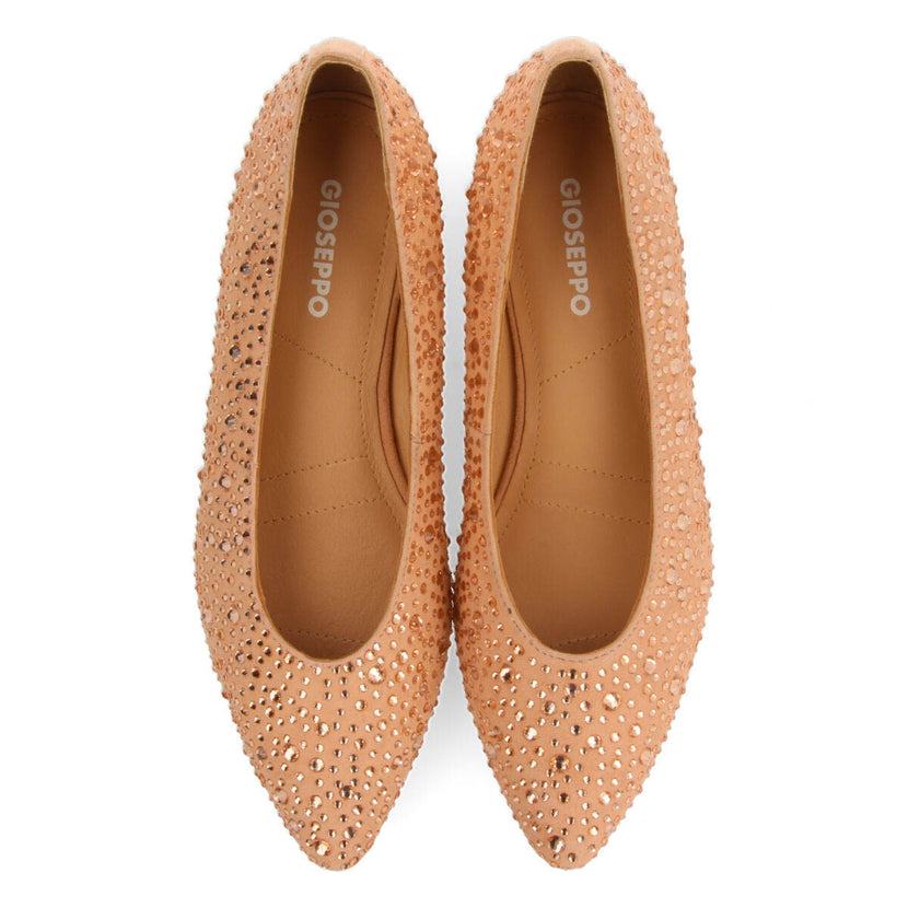 Bailarinas color oro rosado con cristales de strass para mujer kannus