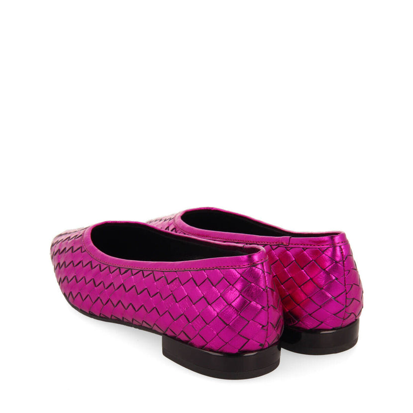 Bailarinas color fucsia de piel trenzada para mujer eisgarn