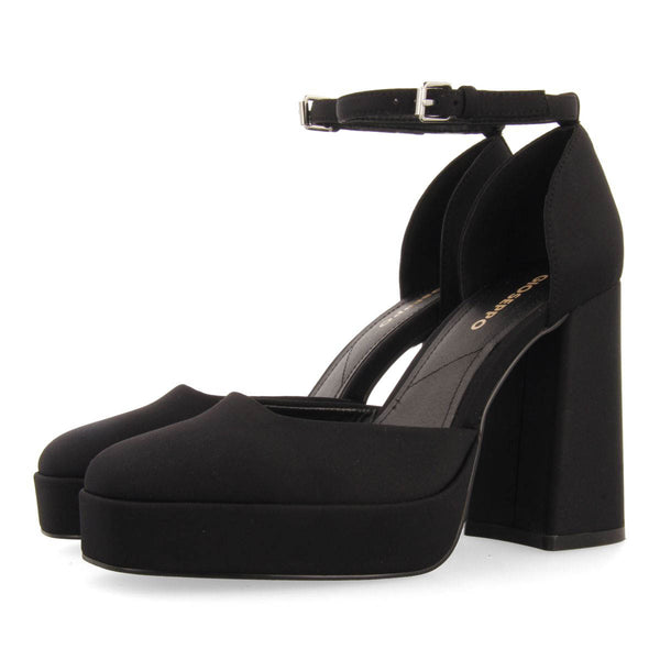 Zapatos negros de tacón ancho y plataforma para mujer assynt