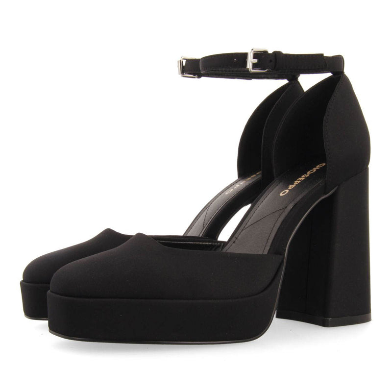 Zapatos negros de tacón ancho y plataforma para mujer assynt