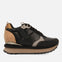 Sneakers nere monocolore imbottite con dettagli e zeppa interna da donna anif