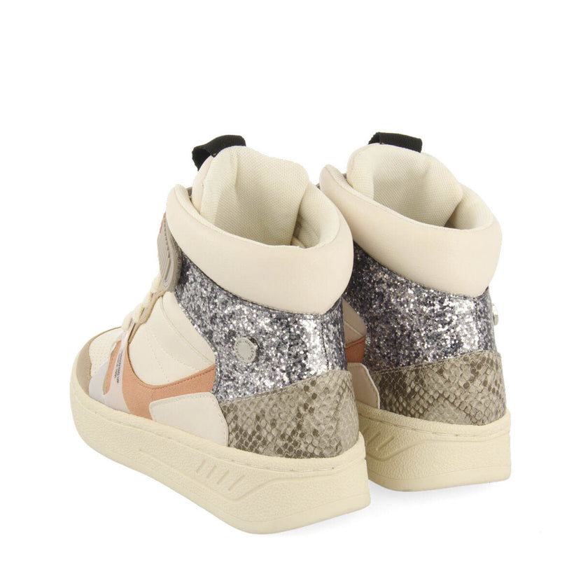 Sneakers abotinadas blancas con detalles para mujer gaibau