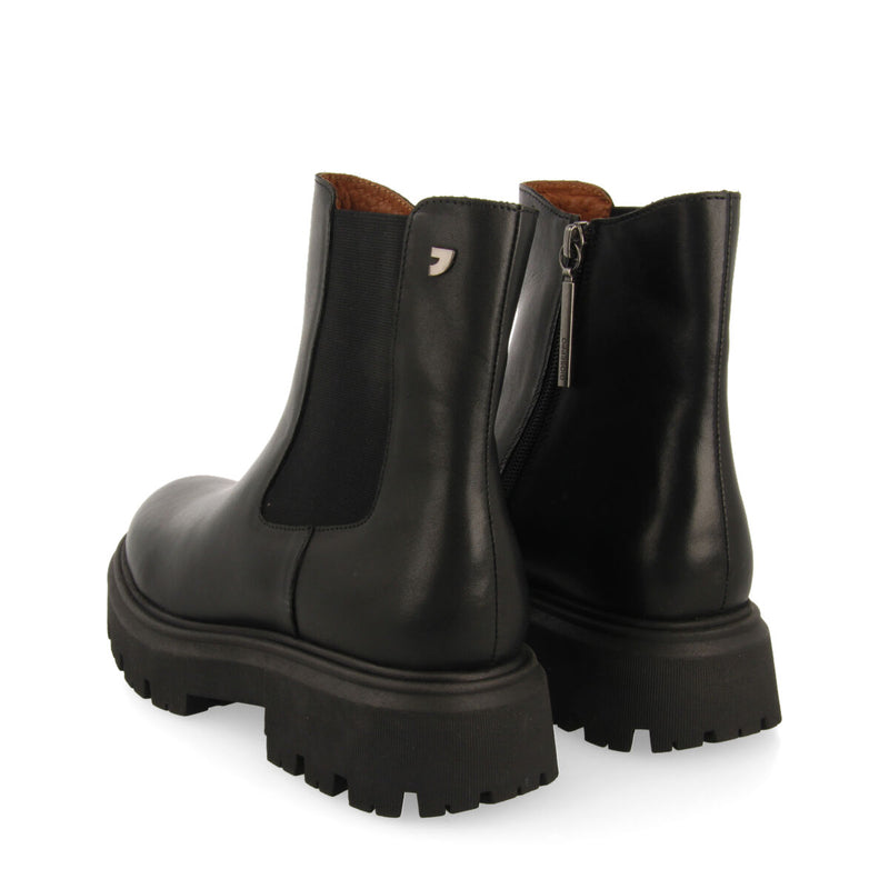 Botas negras de piel estilo chelsea para mujer langford