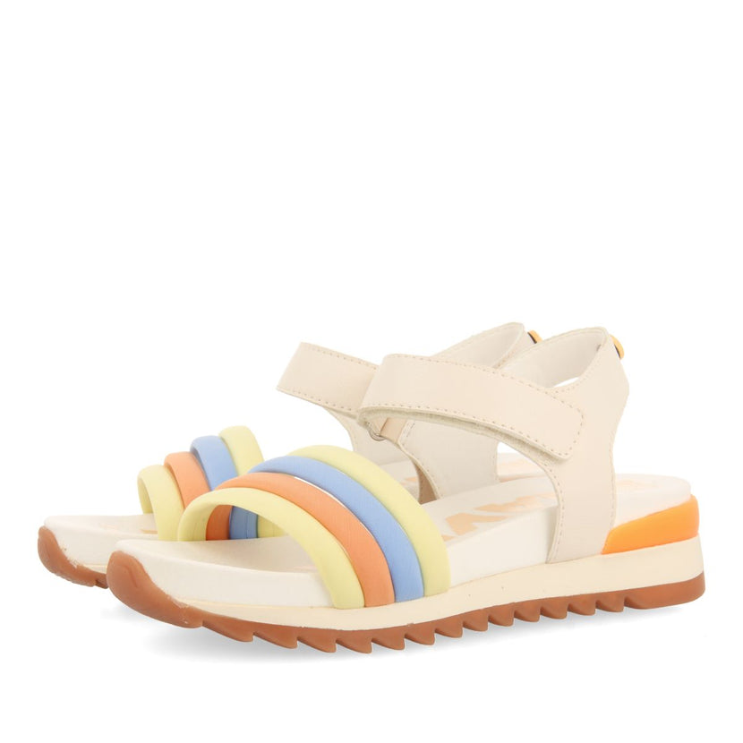 SANDALES DE SPORT BLANCHES AVEC DÉTAILS MULTICOLORES POUR FILLE ET GARÇON CLAPIERS