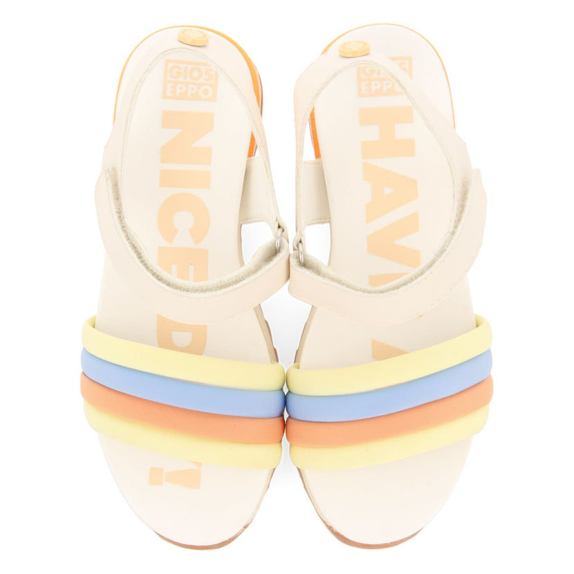 SANDALES DE SPORT BLANCHES AVEC DÉTAILS MULTICOLORES POUR FILLE ET GARÇON CLAPIERS