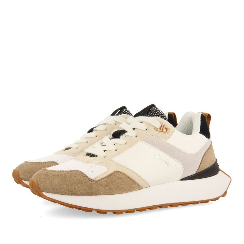SNEAKERS OFF-WHITE DE PIEL DE INSPIRACIÓN RETRO PARA MUJER ELFERS