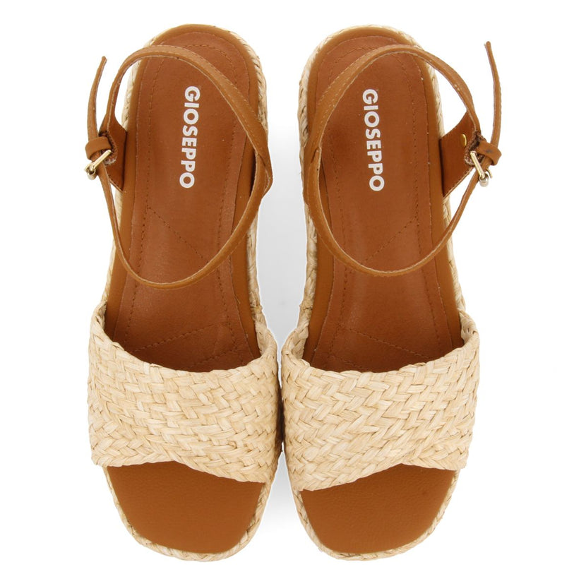 SANDÁLIAS DE RAFIA COR NATURAL COM PLATAFORMA PARA MULHERES COOS
