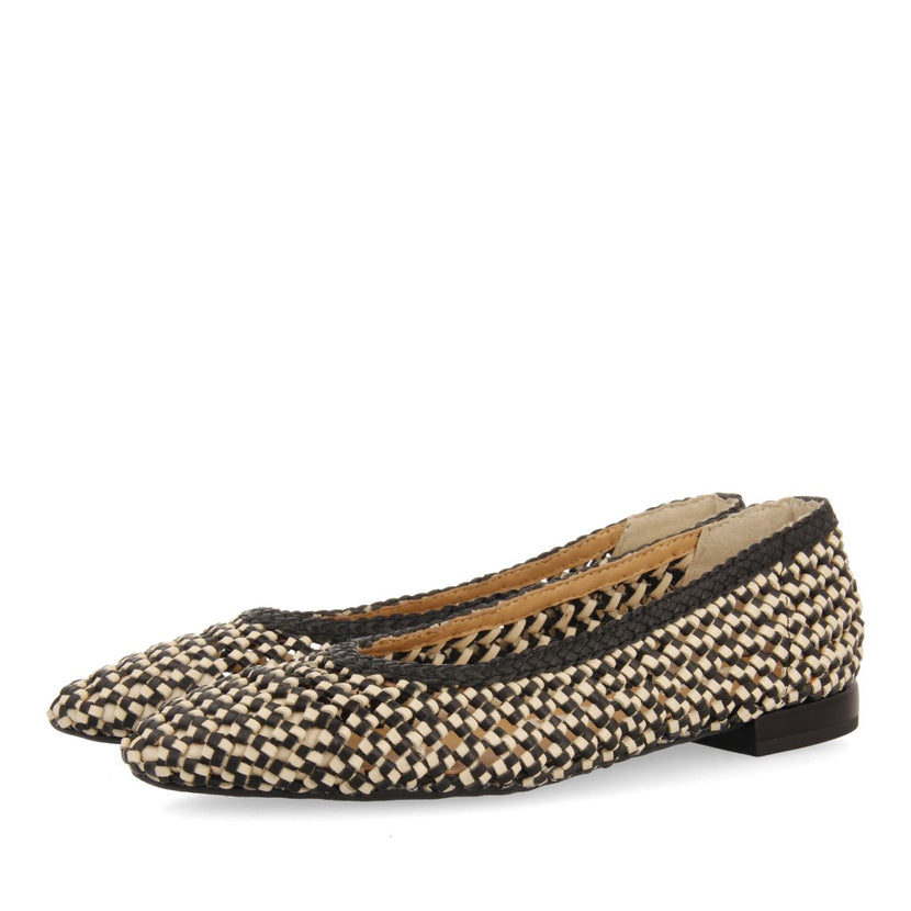 BALLERINE IN PELLE INTRECCIATA BICOLOR CON PUNTA SOTTILE PER DONNA ATHERTON
