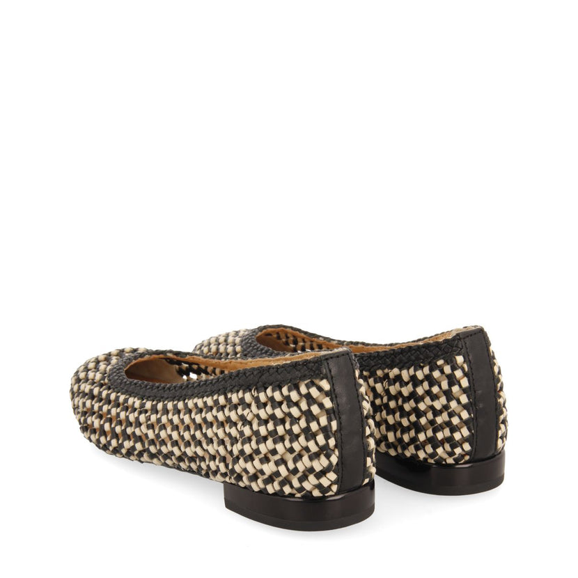 BALLERINE IN PELLE INTRECCIATA BICOLOR CON PUNTA SOTTILE PER DONNA ATHERTON