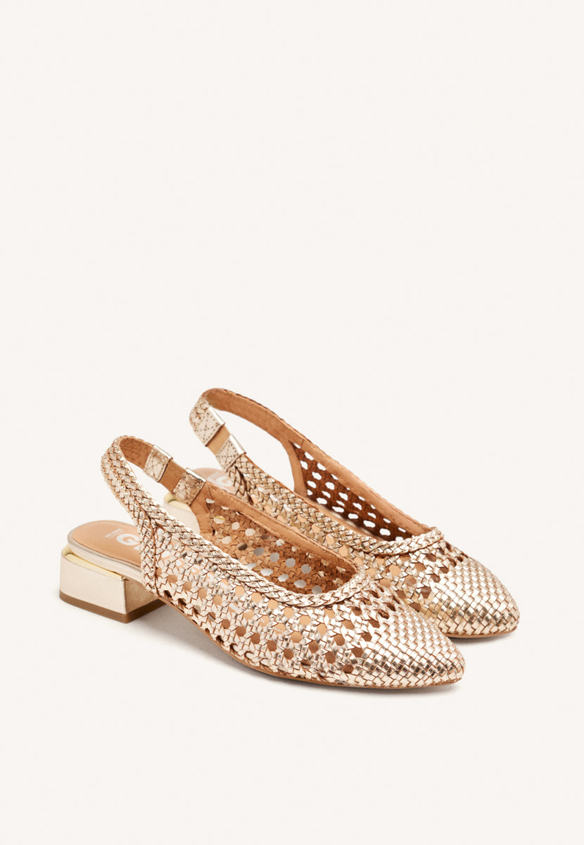 BALLERINE INTRECCIATE IN PELLE COLOR PLATINO PER DONNA PISKOVE