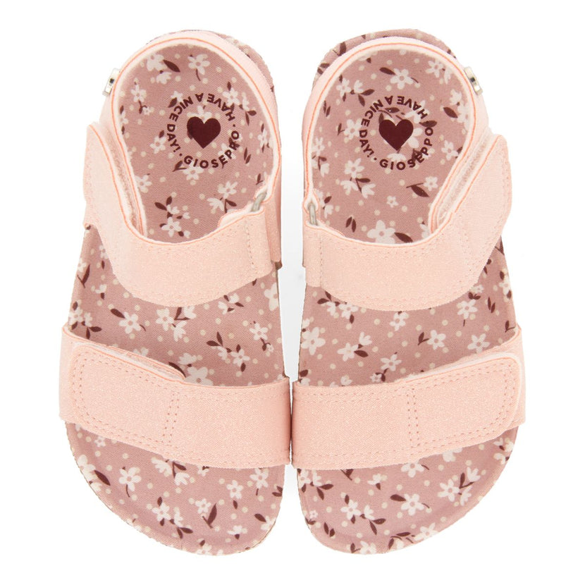 CIABATTE CON SUOLA BIO ROSA CON GLITTER E STAMPA FANTASIA