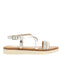 SILVER LEATHER SANDALS WITH BRAIDING, GLITTER AND METALLIC ACCENTS FOR GIRL AND BOY MERRILL