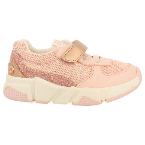 BASKETS ROSES AVEC PAILLETTES, DÉTAILS MÉTALLIQUES ET SEMELLE VOLUMINEUSE POUR BÉBÉ SUTERA
