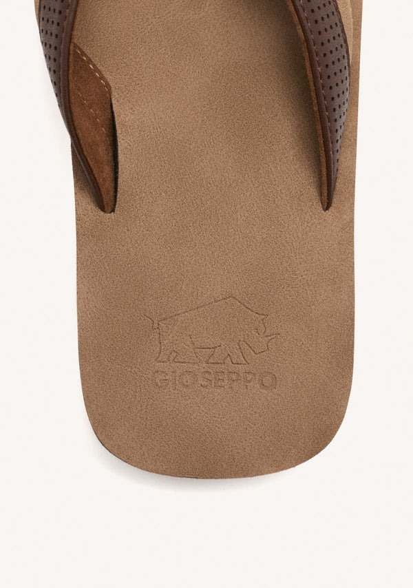CHANCLAS MARRONES CON CORTE BICOLOR PARA HOMBRE BRENT