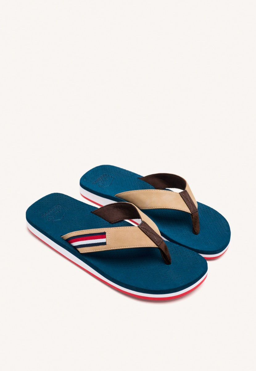 TONGS BLEUES MARINE AVEC CONTRASTES DE COULEUR POUR HOMME COLTON