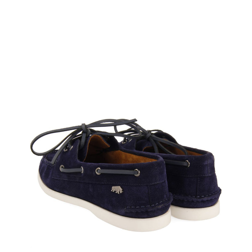 MOCASSINS EN CUIR DE COULEUR BLEU MARINE DE STYLE NAUTIQUE POUR HOMME TRUNO