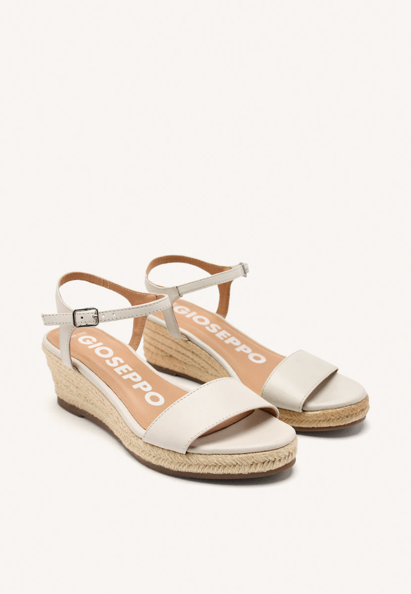SANDALI IN PELLE OFF-WHITE CON ZEPPA IN IUTA PER DONNA YALAHA