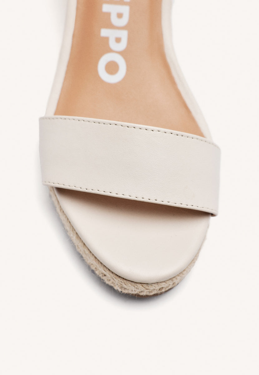 SANDALI IN PELLE OFF-WHITE CON ZEPPA IN IUTA PER DONNA YALAHA