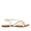 SANDALIAS DE PIEL BLANCAS DE TIRAS CRUZADAS PARA MUJER FUNARE