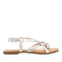 SANDALIAS DE PIEL PLATEADAS DE TIRAS CRUZADAS PARA MUJER FUNARE