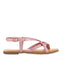 SANDALIAS DE PIEL ROSA DE TIRAS CRUZADAS PARA MUJER FUNARE