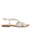 SANDALIAS PLATEADAS DE PIEL CON TIRAS CRUZADAS PARA MUJER AIDONE