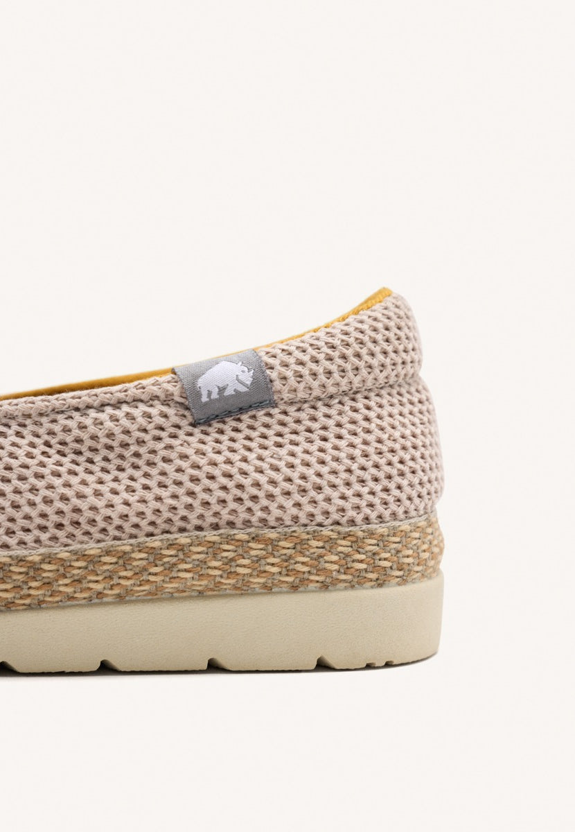 ESPADRILLES DE COULEUR BEIGE EN MAILLE AVEC COTON RECYCLÉ POUR HOMME YACOLT