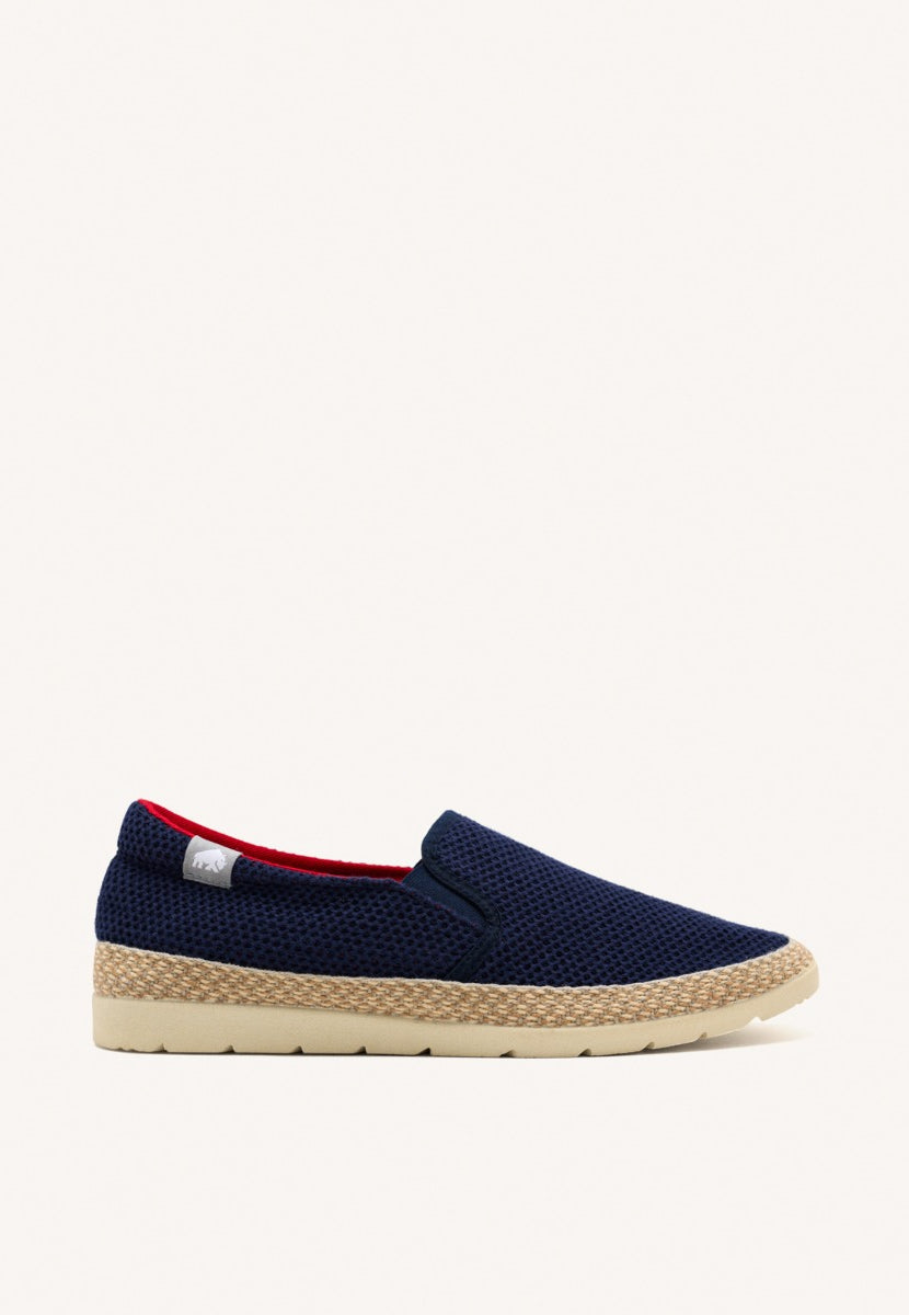 ESPADRILLES BLEUES EN MAILLE AVEC COTON RECYCLÉ POUR HOMME YACOLT