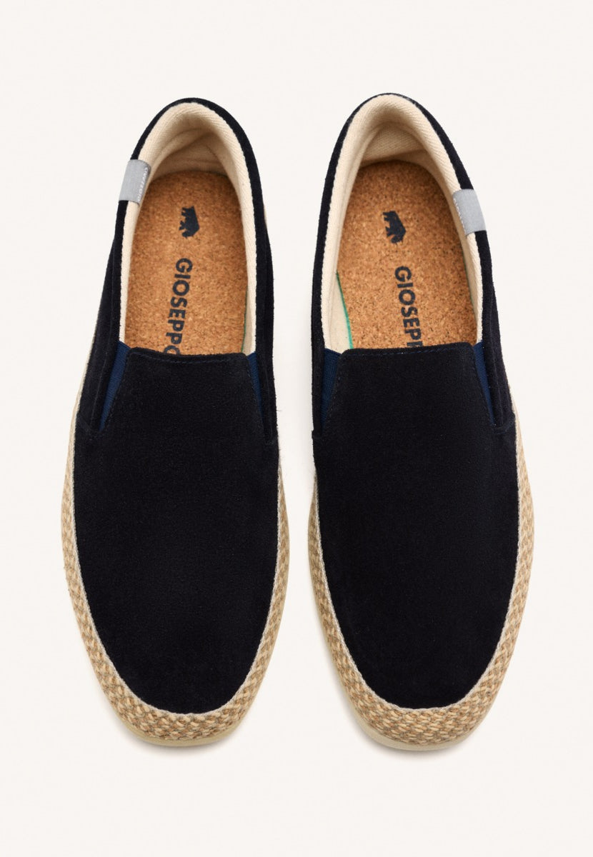ESPADRILLAS COLOR BLU MARINO IN PELLE CON ELASTICI E COTONE RICICLATO PER UOMO PROGER