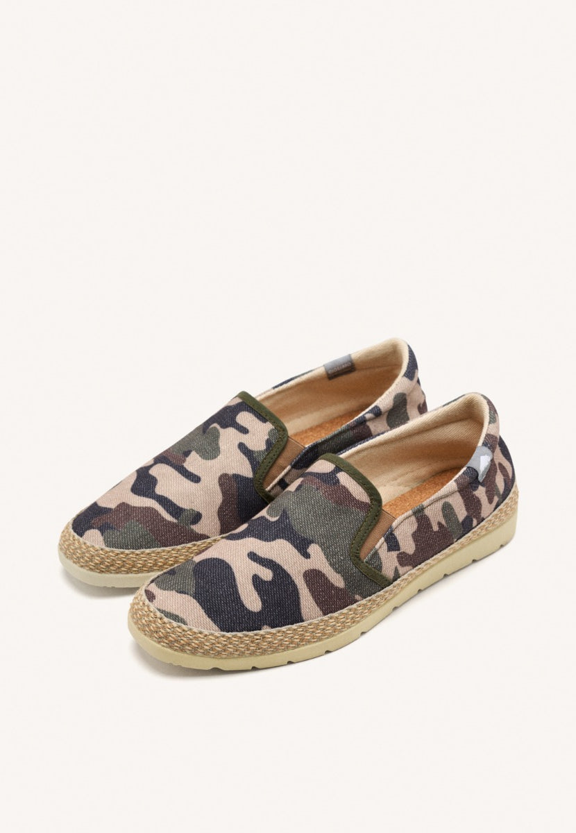 ESPADRILLES CON ESTAMPADO DE CAMUFLAJE Y ALGODÓN RECICLADO PARA HOMBRE VALRICO