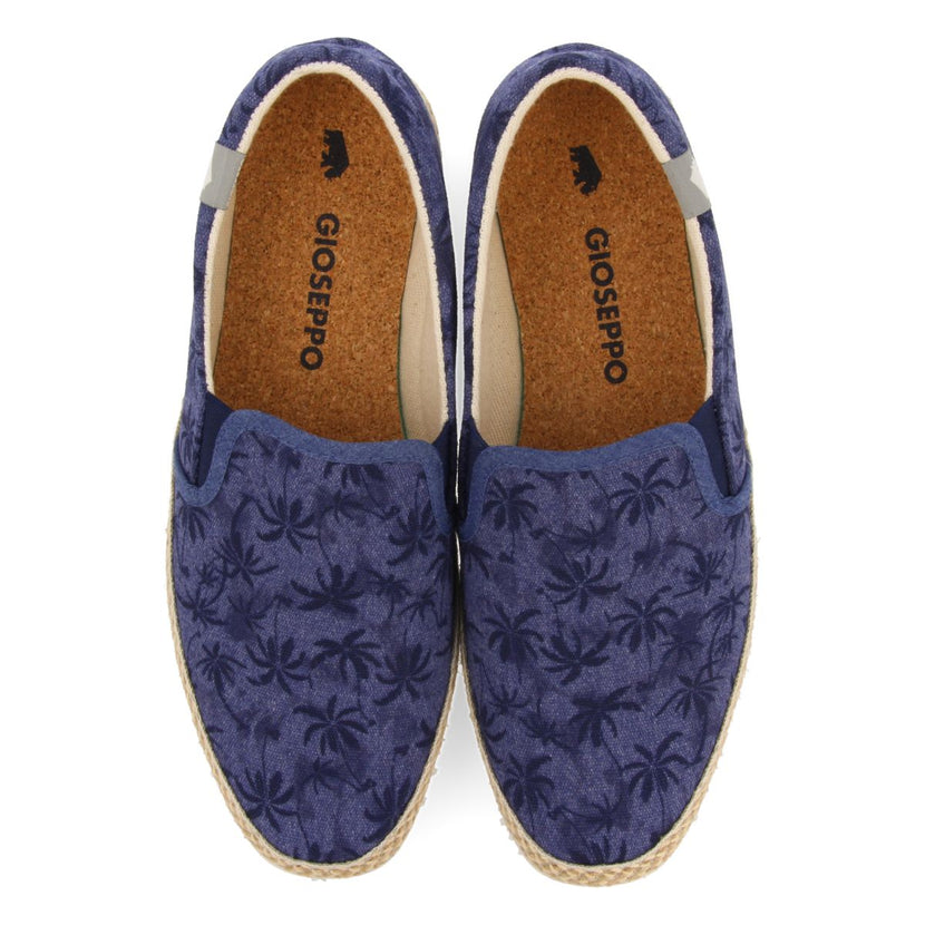 ESPADRILLES COLOR AZUL MARINO CON ESTAMPADO DE PALMERAS Y ALGODÓN RECICLADO PARA HOMBRE SORTINO
