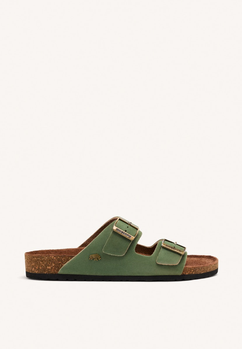 SANDALES EN CUIR KAKI AVEC SEMELLE BIO POUR HOMME VIZZINI