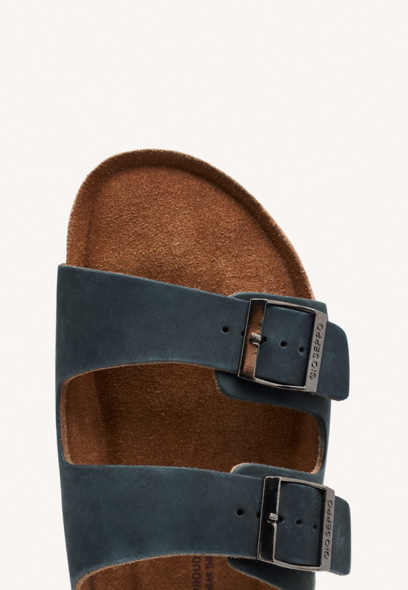 SANDALES NOIRES EN CUIR AVEC SEMELLE BIO POUR HOMME VIZZINI