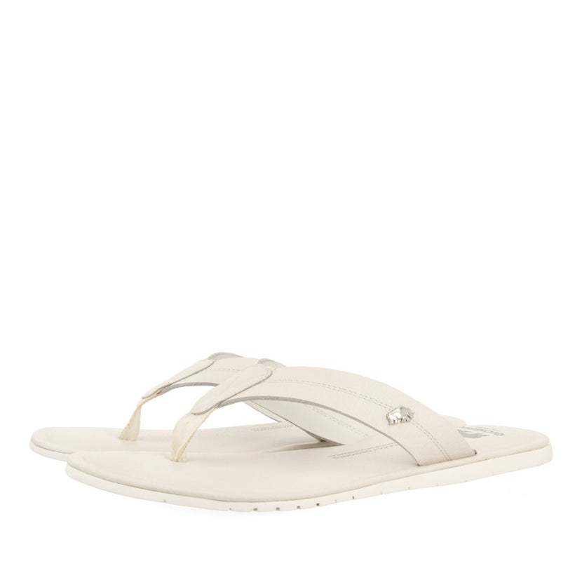 TONGS BLANCHES EN CUIR POUR HOMME WASCO