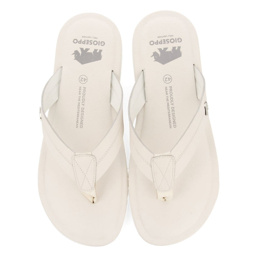 TONGS BLANCHES EN CUIR POUR HOMME WASCO