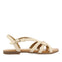 SANDALIAS OFF-WHITE DE PIEL CON TIRAS CRUZADAS PARA MUJER GOLAJ