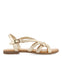 SANDALIAS DORADAS DE PIEL CON TIRAS CRUZADAS PARA MUJER GOLAJ