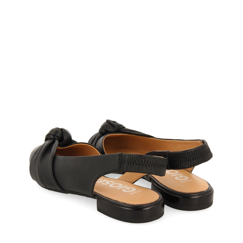 BALLERINE SCARPE A PUNTA NERE IN PELLE CON DETTAGLIO DI NODO PER DONNA IBALLE