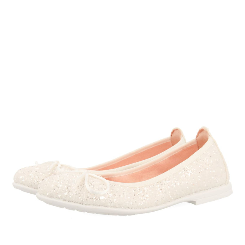 BALLERINE BIANCHE CON GLITTER PER RAGAZZA E RAGAZZO KOLONGE
