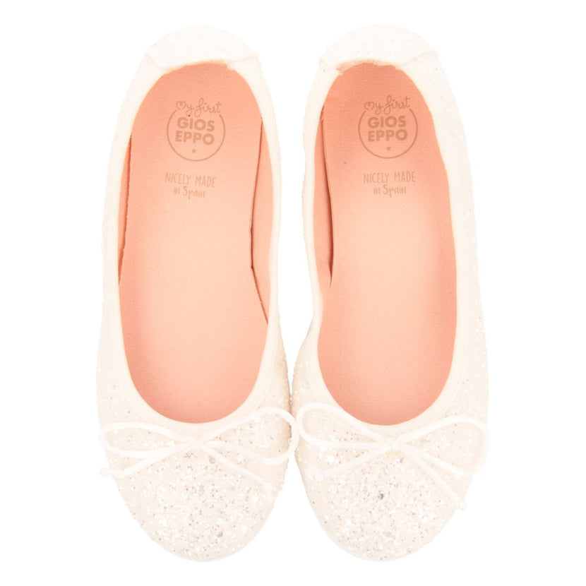BALLERINE BIANCHE CON GLITTER PER RAGAZZA E RAGAZZO KOLONGE