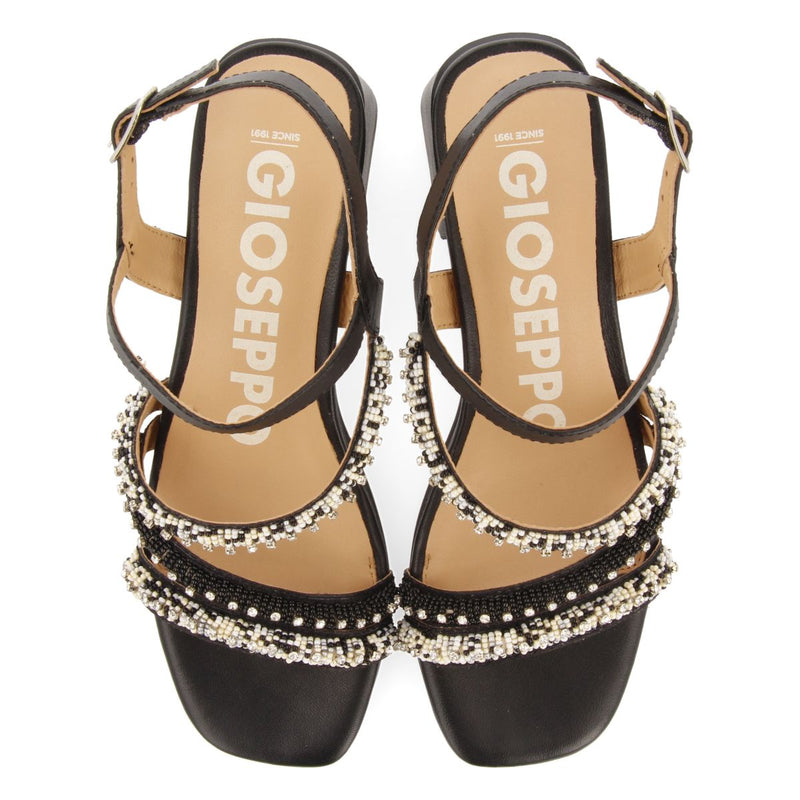 SANDALI CON TACCO NERE CON CINTURINI CON DETTAGLI MULTICOLOR PER DONNA BALAO