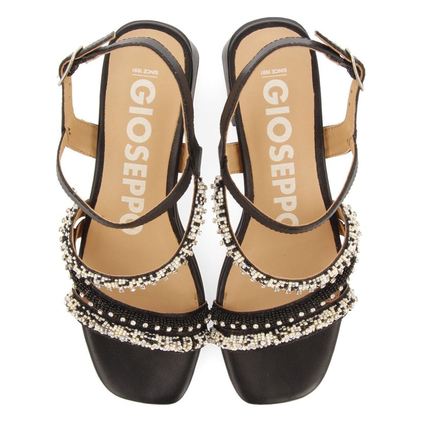 SANDALI CON TACCO NERE CON CINTURINI CON DETTAGLI MULTICOLOR PER DONNA BALAO