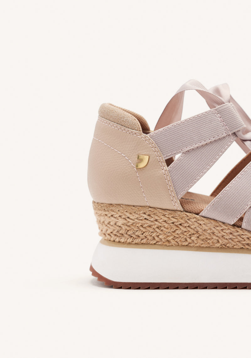 SNEAKERS ABIERTOS BEIGE TIPO ESPADRILLE CON TIRAS PARA MUJER MUIR