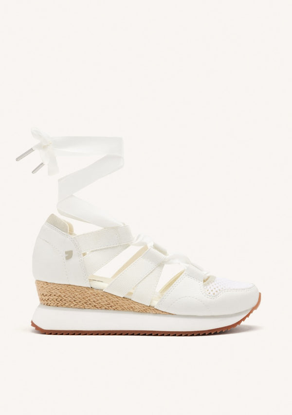 SNEAKERS ABIERTOS OFF-WHITE TIPO ESPADRILLE CON TIRAS PARA MUJER MUIR