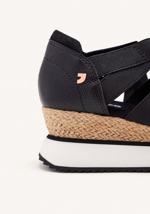 SNEAKERS ABIERTOS NEGROS TIPO ESPADRILLE CON TIRAS PARA MUJER MUIR