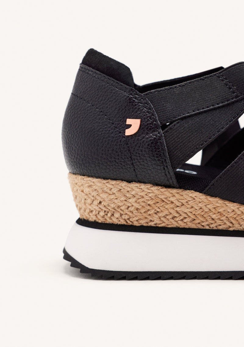 SNEAKERS ABIERTOS NEGROS TIPO ESPADRILLE CON TIRAS PARA MUJER MUIR